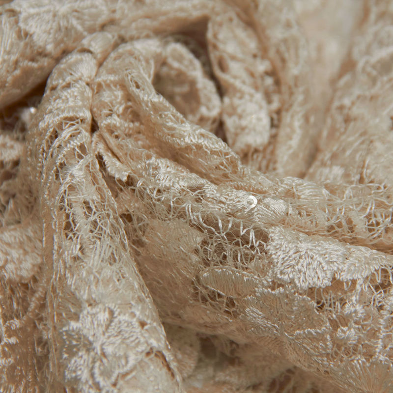 پارچه دانتل ابریشم (شیری)