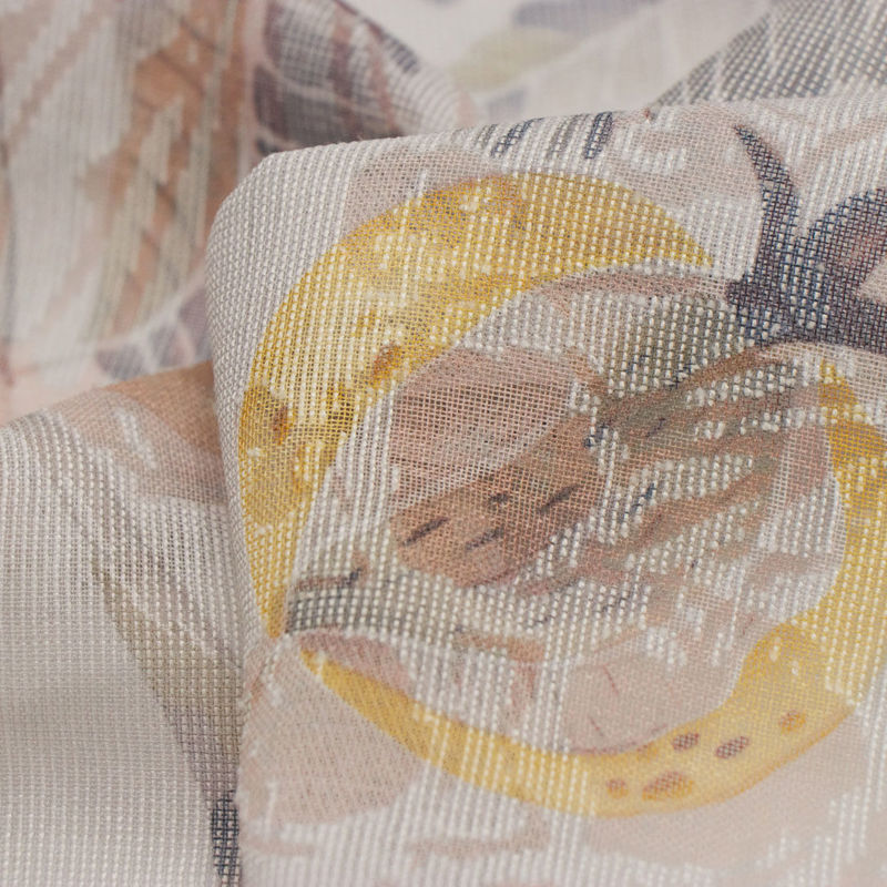 پارچه شانتون طرح دار (طوسی روشن)