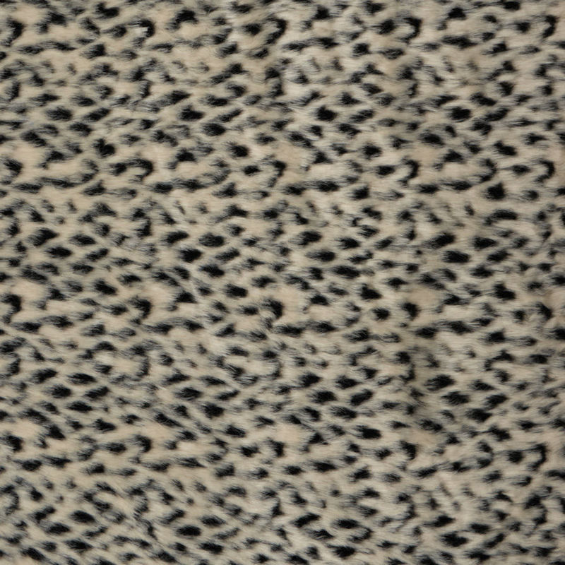 پارچه خزطرح دار(کرم-مشکی)