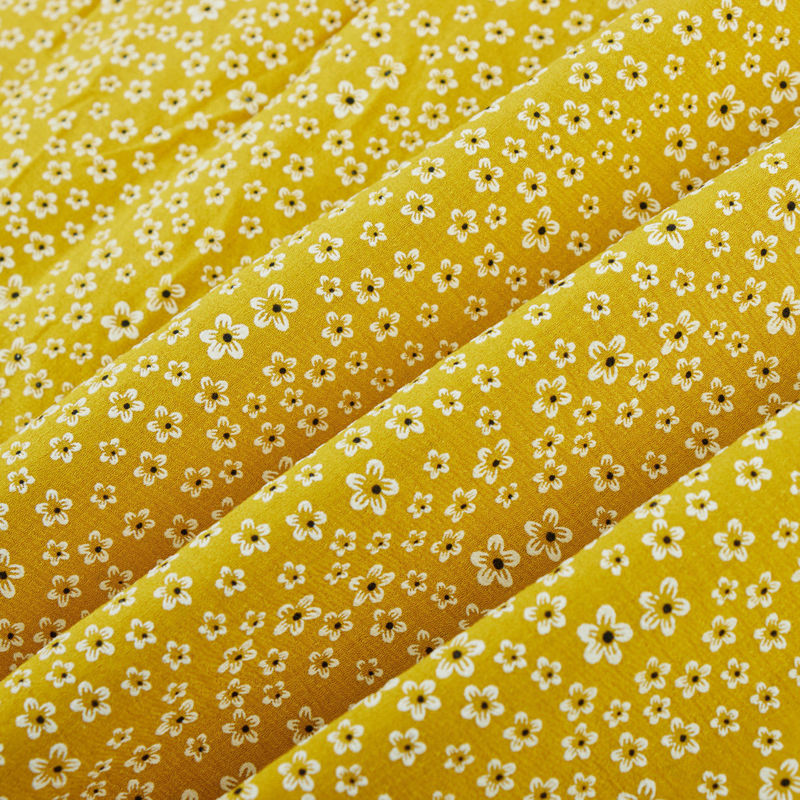 لینن گل دار خردلی