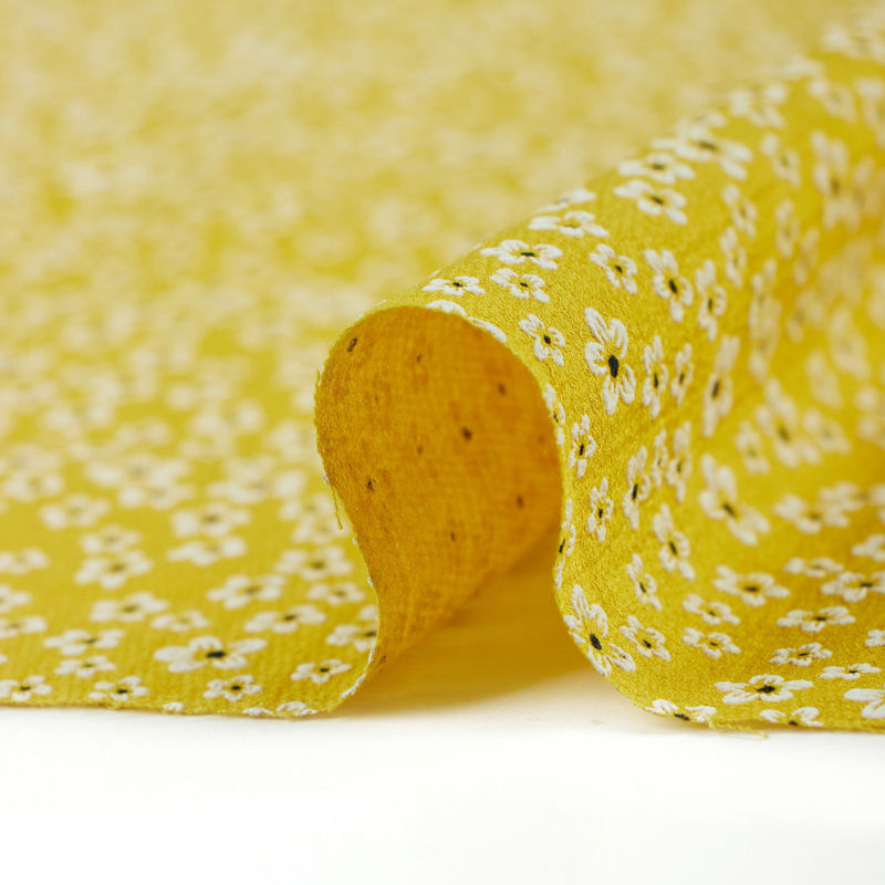 لینن گل دار خردلی