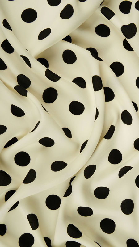 کرپ نخ خالدار شیری