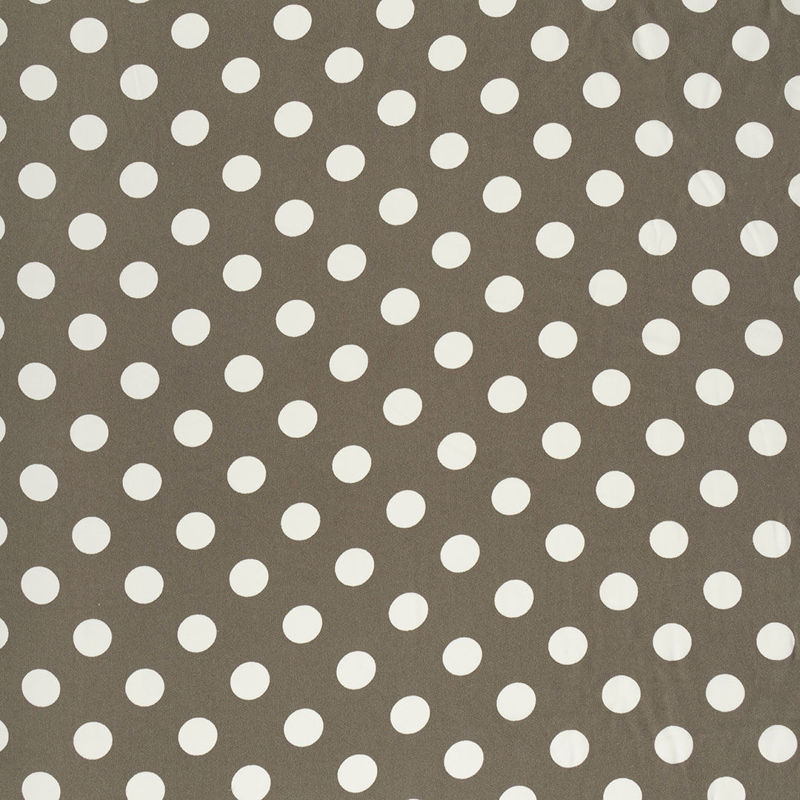 کرپ نخ خالدار طوسی سفید