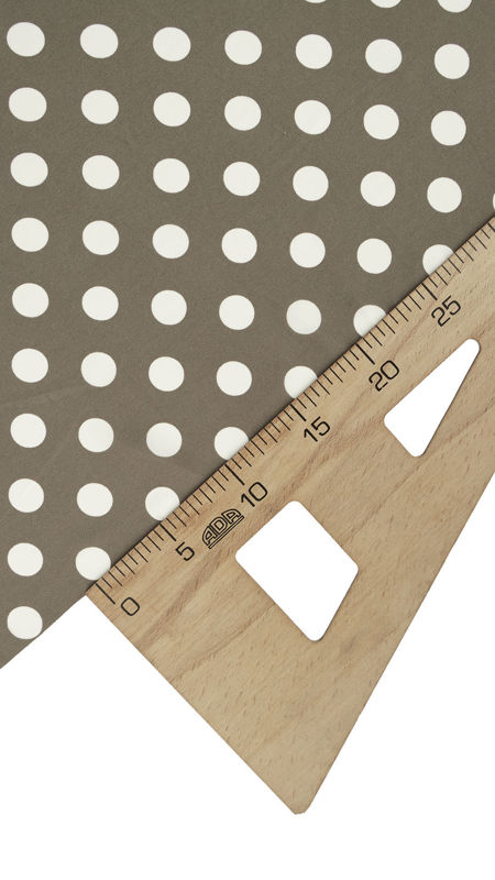 کرپ نخ خالدار طوسی سفید