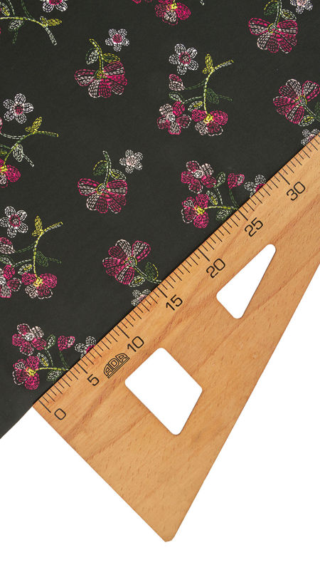 کرپ نخ گلدار مشکی