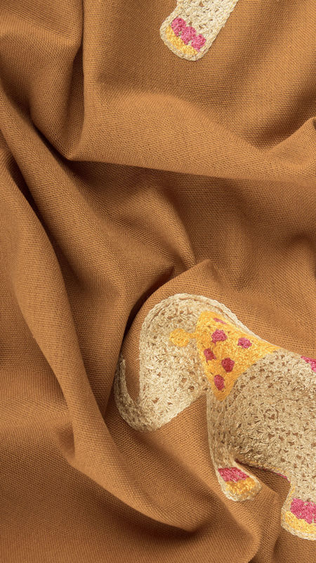 لینن خامه دوزی فیل2022 آجری