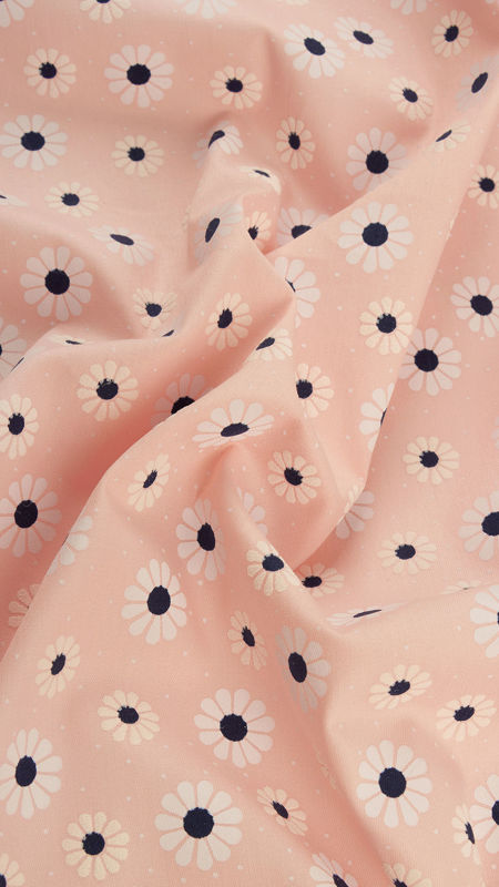 كتان نخ طرح آفتابگردان 020428 صورتي  رنگ