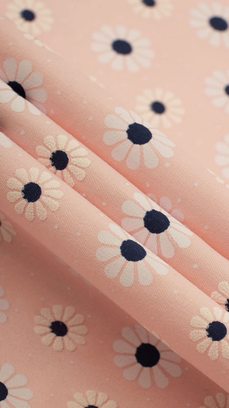 كتان نخ طرح آفتابگردان 020428 صورتي  رنگ