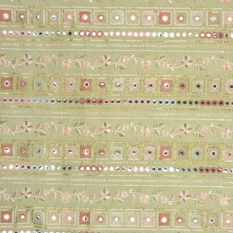 هندی تافته ابریشم گلدوزی020626/9 سدری  رنگ