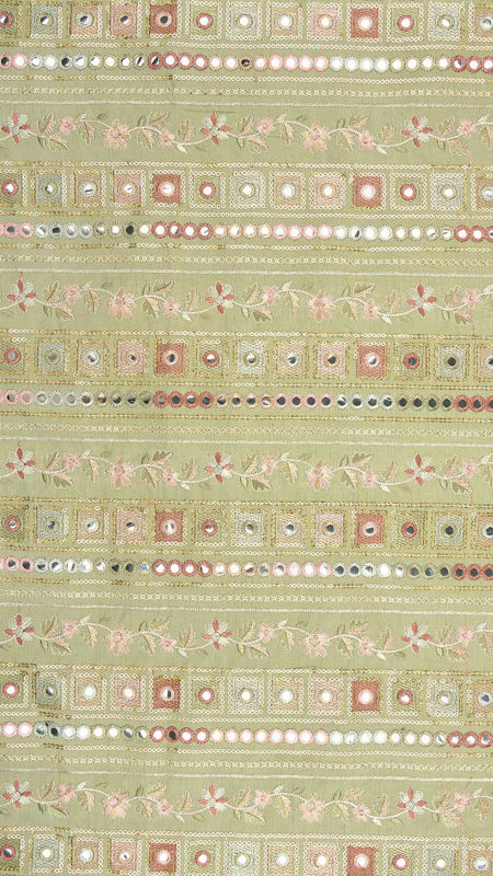 هندی تافته ابریشم گلدوزی020626/9 سدری  رنگ