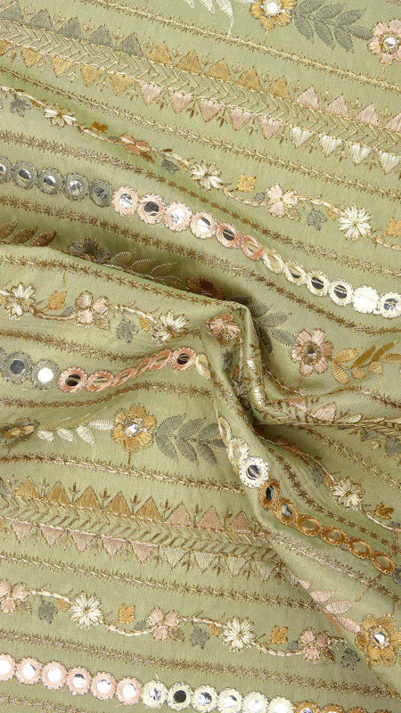 هندی تافته ابریشم گلدوزیD020626/6 سدری