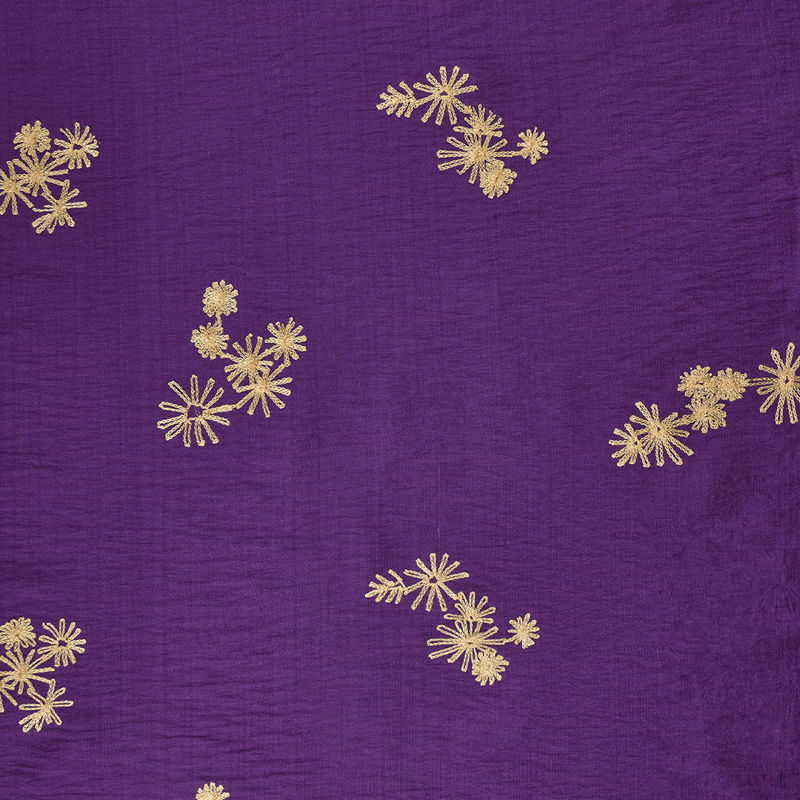 قواره بابوس خامه دوزی گل پنج پر بنفش _2متری