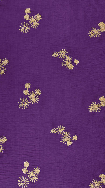 قواره بابوس خامه دوزی گل پنج پر بنفش _2متری