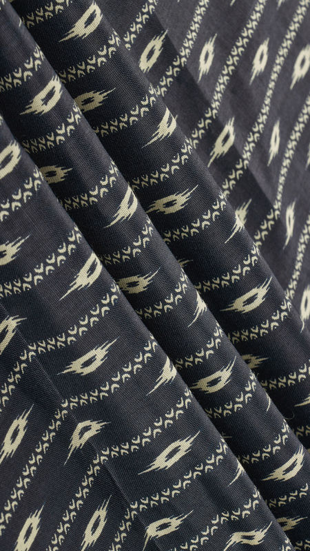 قواره پارچه هندی لینن استریپ سرمه ای _2.5متری