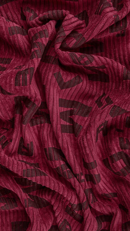 قواره پاییزه مخمل کبریتی طرح دار دیزاین 1 قرمز _2متری