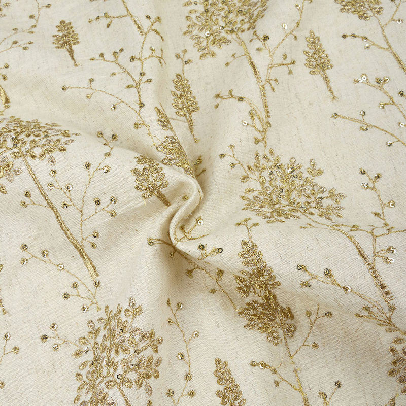 هندی فلکسی سوزن دوزی (دیزاین 649) 030305 کرم طلایی تیره رنگ