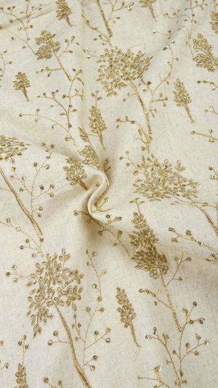 هندی فلکسی سوزن دوزی (دیزاین 649) 030305 کرم طلایی تیره رنگ