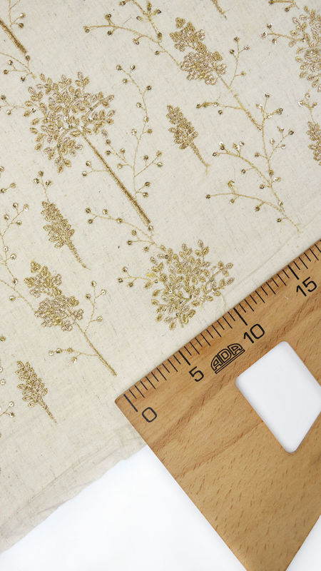 هندی فلکسی سوزن دوزی (دیزاین 649) 030305 کرم طلایی تیره رنگ