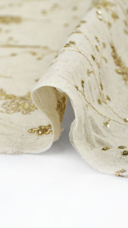 هندی فلکسی سوزن دوزی (دیزاین 649) 030305 کرم طلایی تیره رنگ