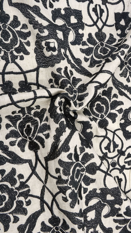 هندی فلکسی سوزن دوزی (دیزاین 14) 030305 کرم مشکی رنگ