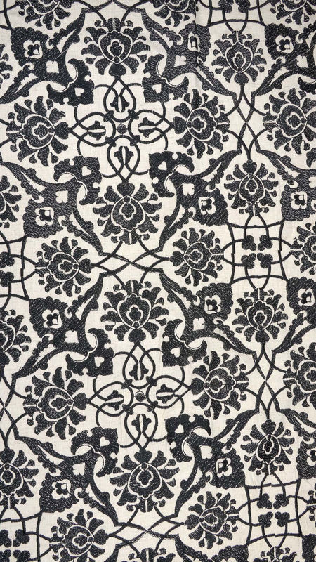 هندی فلکسی سوزن دوزی (دیزاین 14) 030305 کرم مشکی رنگ