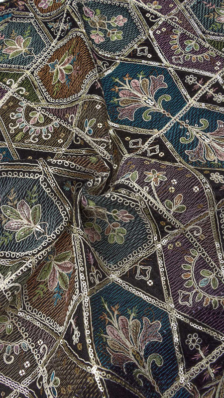 هندی مخمل قیطان دوزی 030516/5 مشکی رنگ