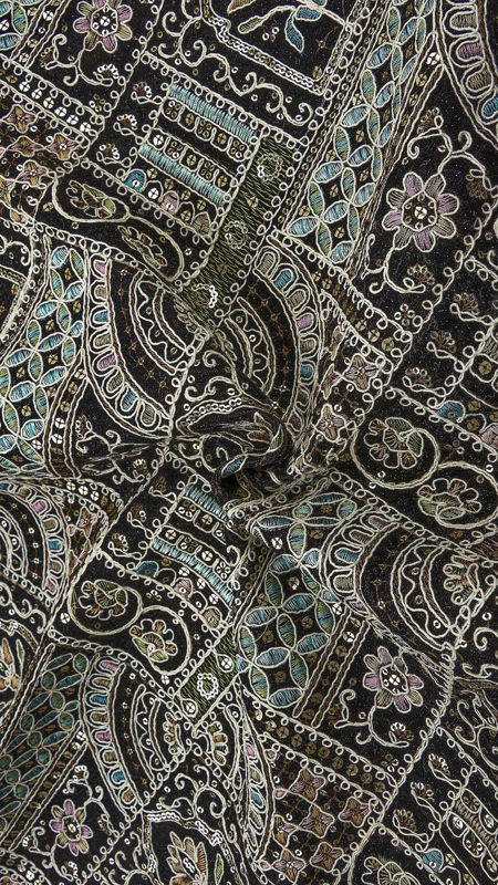 هندی مخمل قیطان دوزی 030516/1 مشکی رنگ