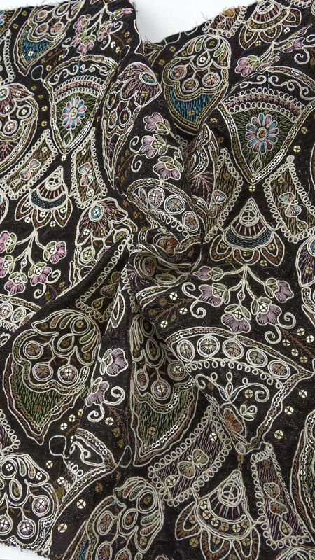 هندی مخمل قیطان دوزی 030516/2 مشکی رنگ