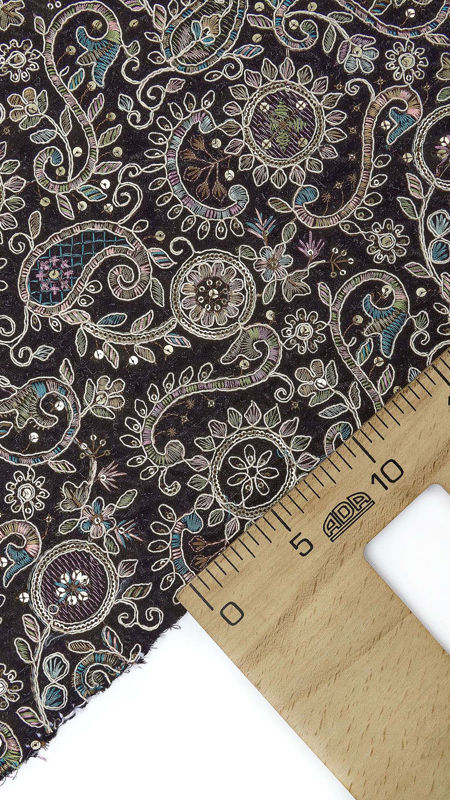 هندی مخمل قیطان دوزی 030516/3 مشکی رنگ