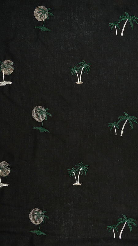 لینن گلدوزی 2رنگ (دیزاین 3) 030230 مشکی رنگ