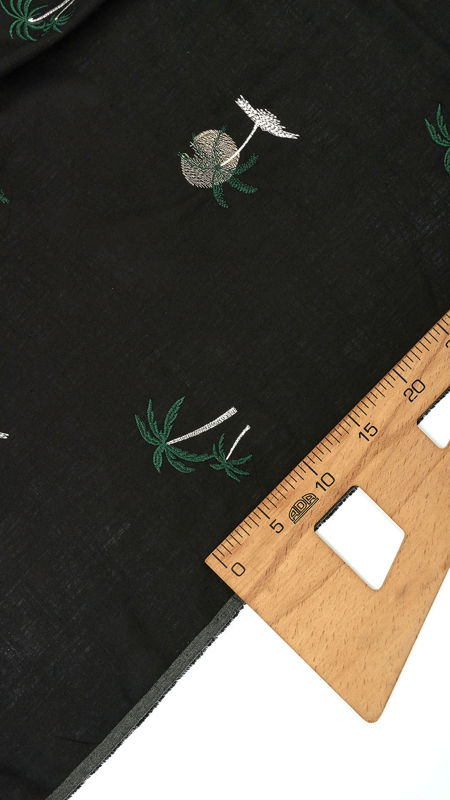 لینن گلدوزی 2رنگ (دیزاین 3) 030230 مشکی رنگ