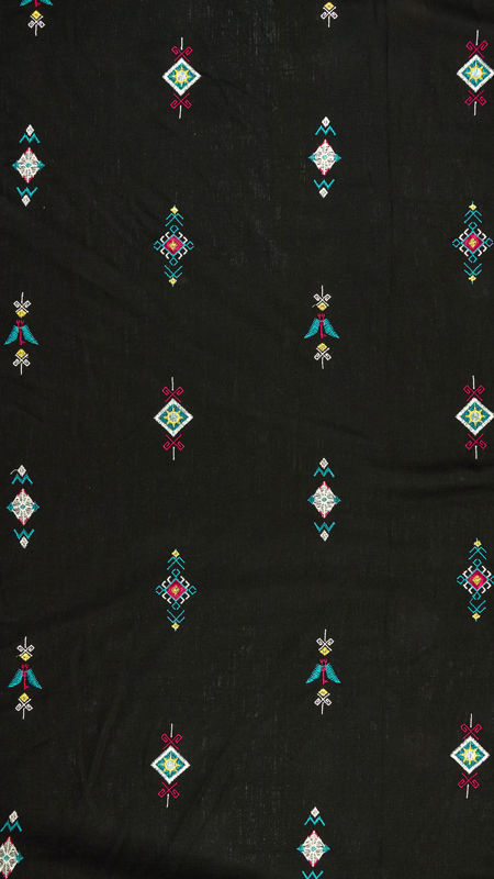 لینن گلدوزی 2رنگ (دیزاین 1) 030230 مشکی رنگ