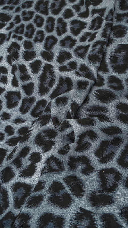 کریشه طرح پلنگی درشت 030603 آبی رنگ