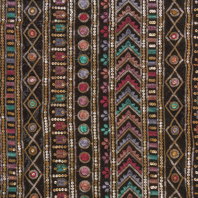 هندی مخمل پولک دوزی 030621/8 مشکی رنگ