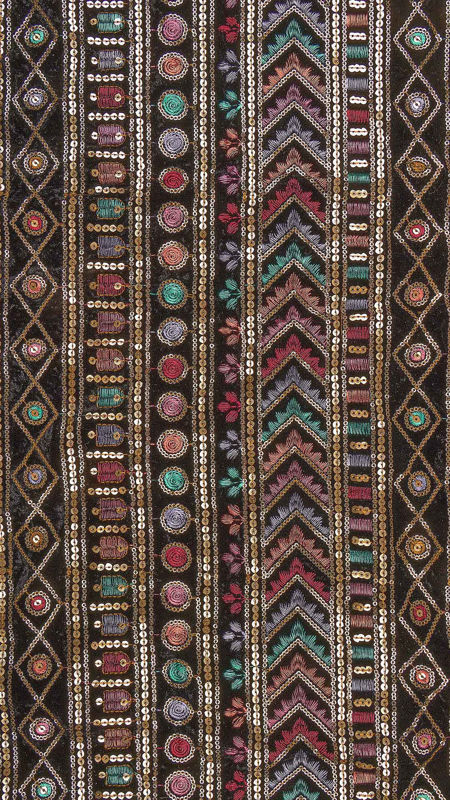 هندی مخمل پولک دوزی 030621/8 مشکی رنگ