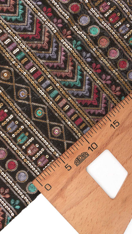 هندی مخمل پولک دوزی 030621/8 مشکی رنگ