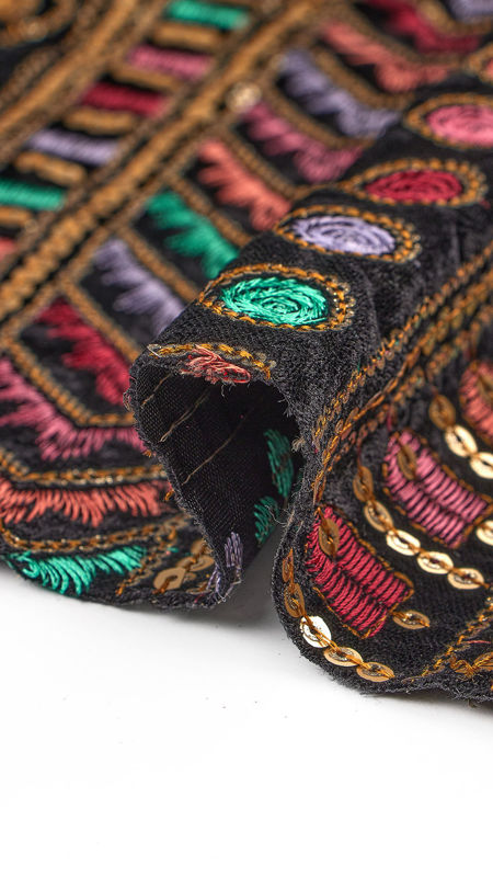 هندی مخمل پولک دوزی 030621/8 مشکی رنگ