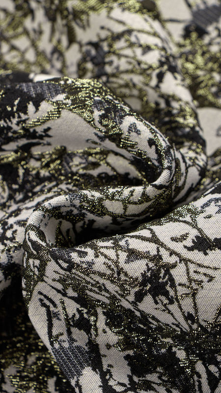 ژاکارد پنبه طرح کوبیسم 031113 سفید مشکی رنگ