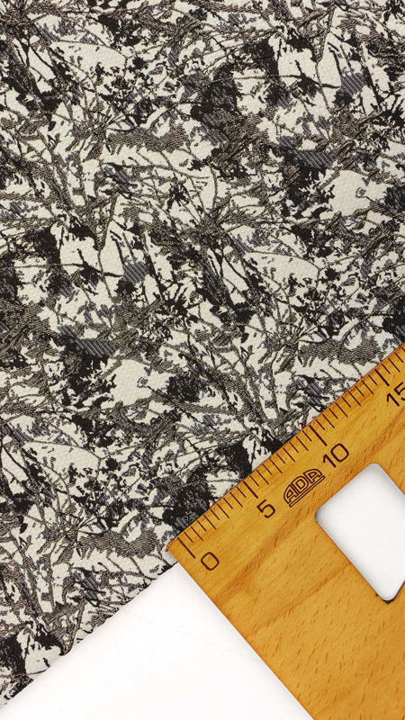 ژاکارد پنبه طرح کوبیسم 031113 سفید مشکی رنگ