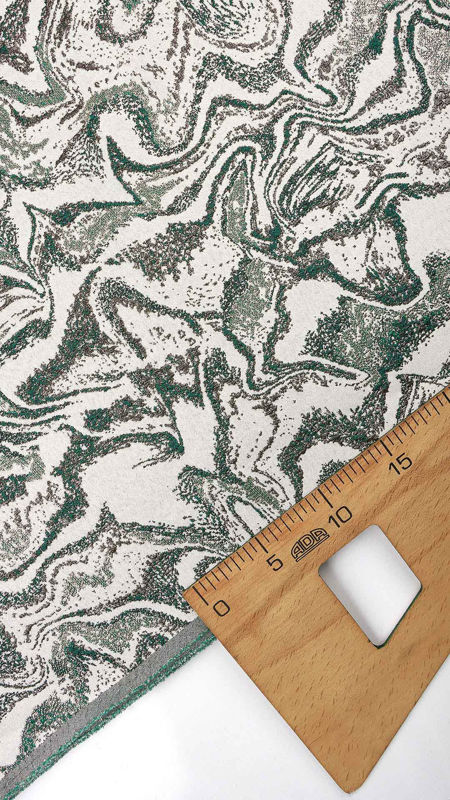 ژاکارد طرح کهکشانی 031118/5 سفید سبز رنگ