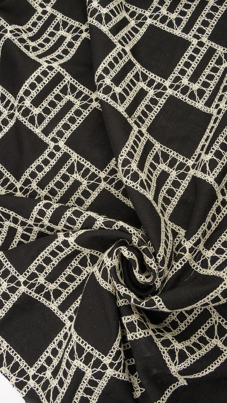 شانتون قلاب دوزی 031130/3 مشکی کرم رنگ