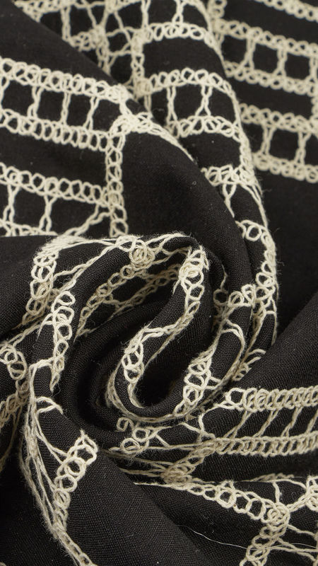 شانتون قلاب دوزی 031130/3 مشکی کرم رنگ