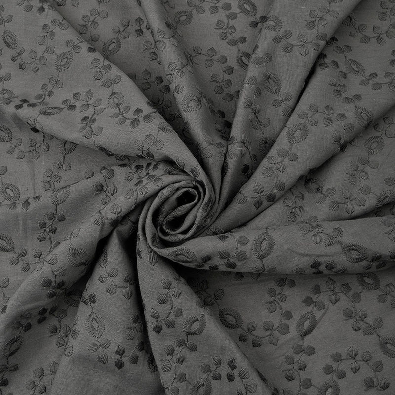 وال خامه دوزی طرح شاخه ای 040203 طوسی تیره رنگ