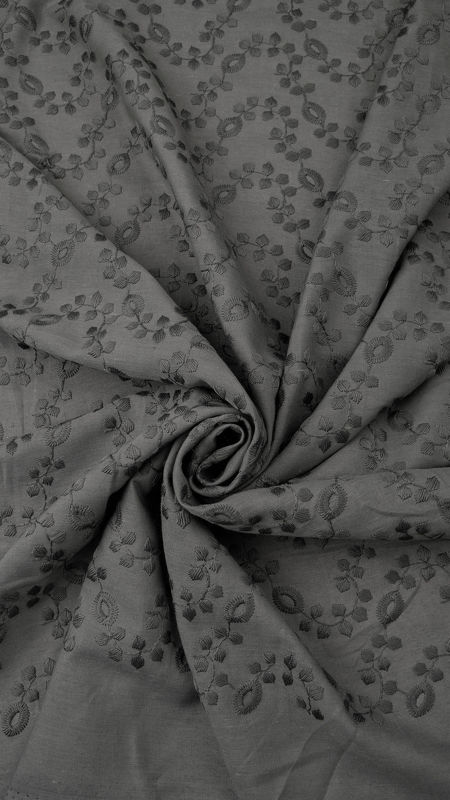 وال خامه دوزی طرح شاخه ای 040203 طوسی تیره رنگ