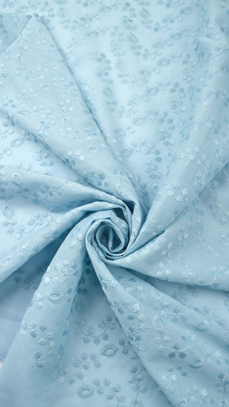 وال خامه دوزی طرح شاخه ای 040203 آبی رنگ