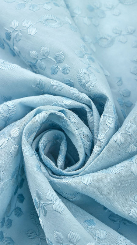 وال خامه دوزی طرح شاخه ای 040203 آبی رنگ