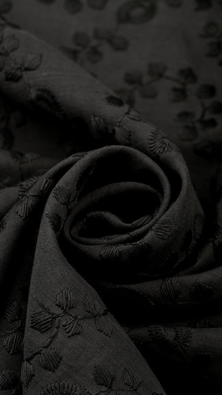 وال خامه دوزی طرح شاخه ای 040203 مشکی رنگ