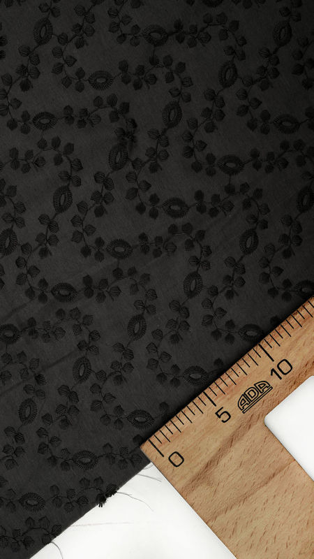 وال خامه دوزی طرح شاخه ای 040203 مشکی رنگ