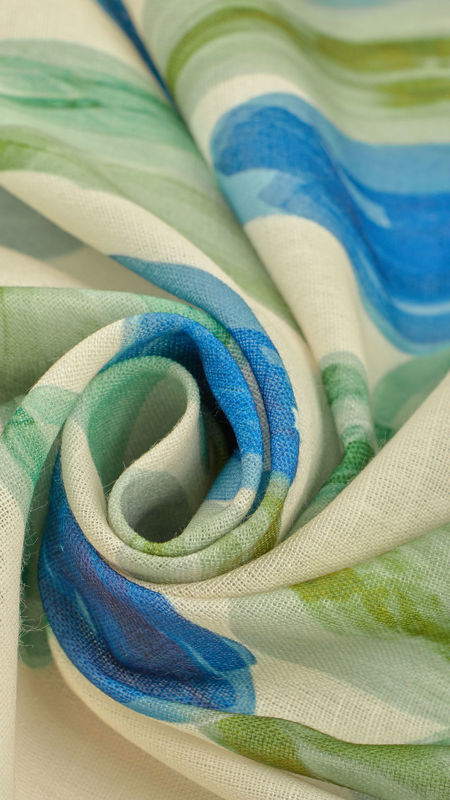 لینن گلدار چاپی دیجیتال 040201/12 کرم رنگ