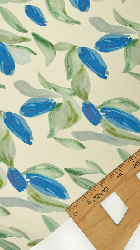 لینن گلدار چاپی دیجیتال 040201/12 کرم رنگ